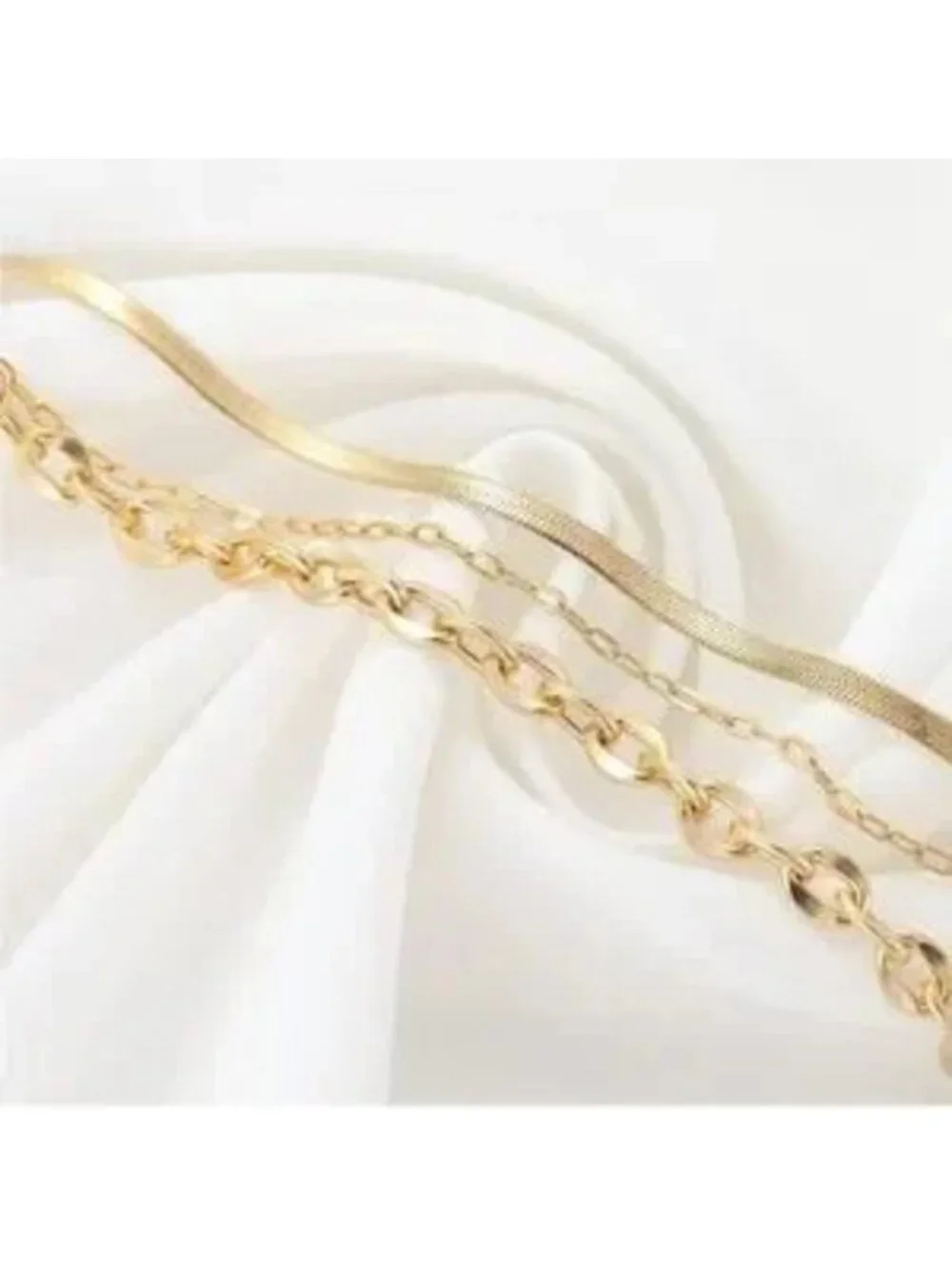 Gold 14k Gold Plated Snake Chain Layered Bracelet